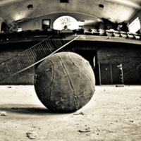 Basketball bounce on concrete